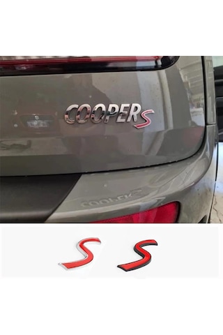 Mini Cooper İle Uyumlu Bagaj S Harfi Krom/kırmızı R53 R56 R60 F56