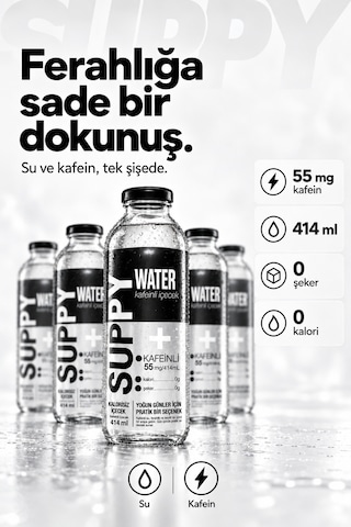 Suppy Vitamin Water Kafeinli İçecek 6 Adet 414 Ml