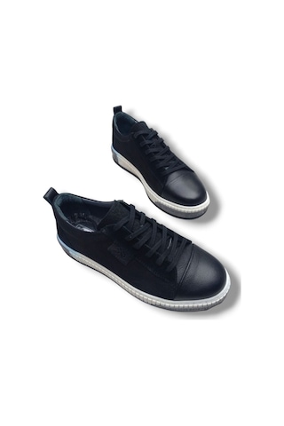 Growish Gr0265 Hakiki Deri & Nubuk Kaydırmaz Ray Taban Sneaker Ayakkabı Siyah