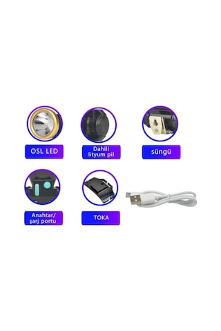 Şarjlı Baret Lambası Osl Led