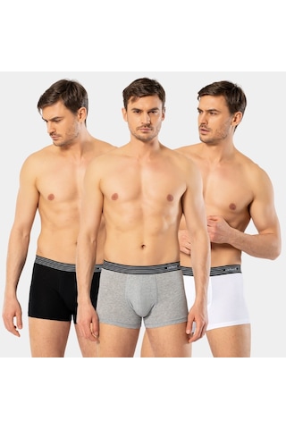 Cacharel Erkek 3'lü Boxer 1320/beyaz-siyah-gri KARIŞIK RENK