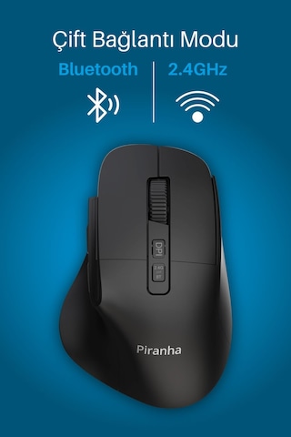 7658 Sessiz Tuşlu Kablosuz Mouse / Bluetooth + 2.4ghz Usb / Dpı 800-1200-1600 / 7 Tuşlu 7658