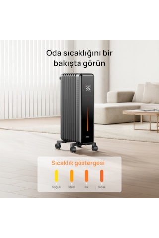 621s 2000w Akıllı Yağlı Radyatör, 21 Kanatlı, Wi-fi, Kumanda, 3 Kademe, Sessiz Ve Devrilme Emniyetli