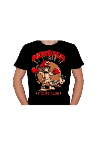 Monster Mario Bros Fight Club Dövüş Kulübü Canavar Mario Tişört Unisex T-shirt 001