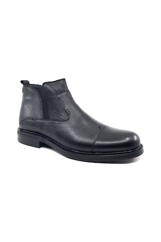 Smart 1042 Siyah İçi Kürklü Hakiki Deri Erkek Bot Siyah