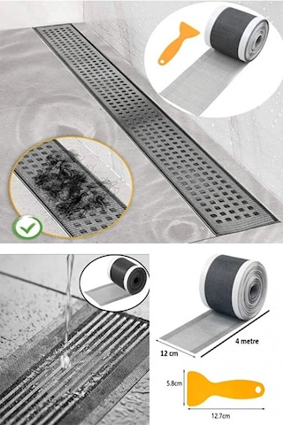 Çok Amaçlı Kesilebilir Gider Süzgeci Sineklik Tamir Kiti 10 Cm 4 Metre