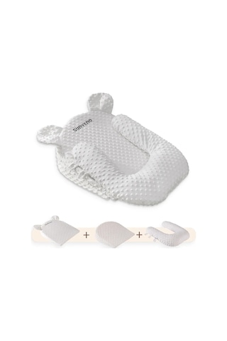 Sunveno U Şekilli Bebek Yastığı + 10 & 15 Eğim Pedi, Polimer Dolgu, Anti-dökülmeli Yastık Kılıfı Çok Renkli