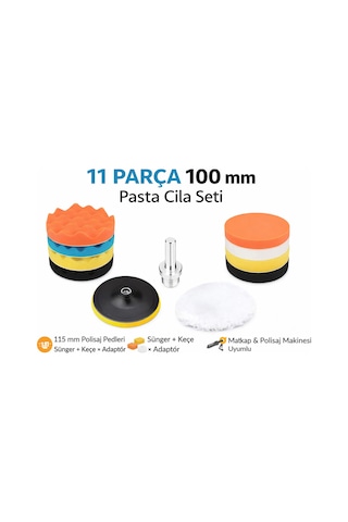 Senbang 11 Parça 100 Mm Pasta Cila Seti Sünger & Keçe Polisaj Pedleri Matkap Ve Polisaj Makinesi Uyumlu