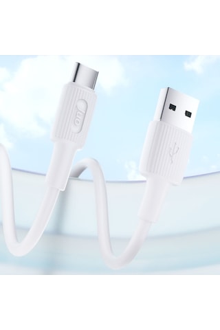 Juo JCBS121-W 12w Usb-a To Type-c Silikon Hızlı Şarj Ve Data Kablosu Beyaz 1 Metre