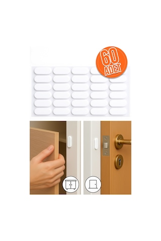 60'lı Yapışkanlı Beyaz Eva Dolap Çekmece Kapağı Ses Stoperi Tamponu Koruyucu Engelleyici 22 Mm Oval Diğer