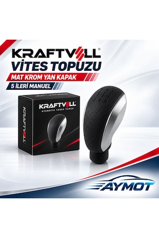Kraftvoll Peugeot Citroën Uyumlu 5 İleri Mat Krom Spor Vites Topuzu