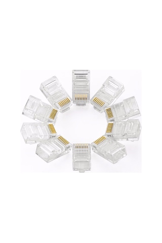 100 Adet - Rj45 Cat5 Cat6 Konnektör Network Jak Jack Ethernet Uç