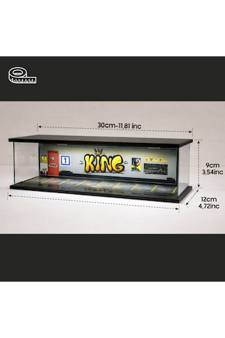 4lü Diorama Garaj 1/64 Ölçek Led Işıklı Usb Kablolu Pleksi Kapak Diorama Araç Sergileme Garajı