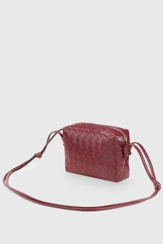 Housebags Bordo Örgü Detaylı Çapraz Askılı Çanta 260 Bordo