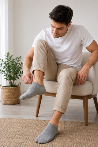 Hitit Socks 10 Çift Erkek Patik Çorap 40-45 Numara Siyah Beya... Çok Renkli
