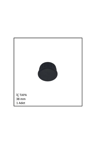 Plastik İç Tapa, Yuvarlak, 38 Mm Siyah