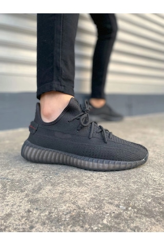 Mevese Morven Erkek , Kadın Triko Sneaker Ayakkabı Günlük Bağcıklı Hafif Spor Modeli - Kömür