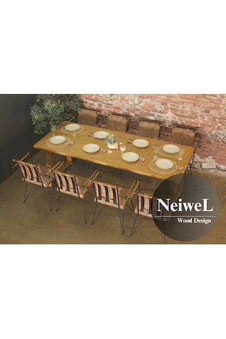 Neiwel Dore Doğal Ahşap Mutfak Ve Yemek Masası-70-120 Açık Ceviz