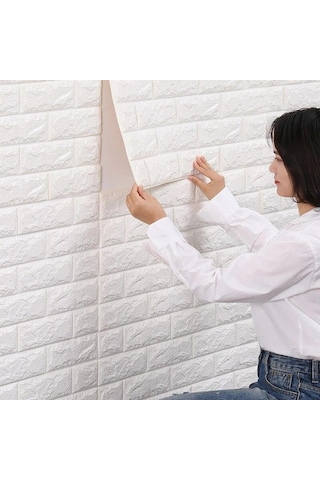 70x23 Cm Beyaz Kendinden Yapışkanlı 3d Esnek Duvar Kağıdı Paneli Diğer