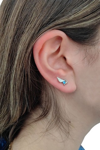Chavin Topaz Melek Kanadı 0.02 Carat Gümüş Küpe Ey48 Beyaz