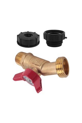 Xurunkeji Ibc Tote Bağlantı Parçası, 275-330 Galon Ibc Tote Tank Adaptörü İnce Dişli Tote Vanası, Kurşunsuz Pirinç Hortum Musluk Vanası Aracı Siyah