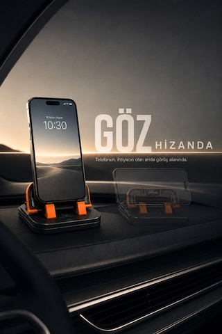 Jopus Araç İçi 360 Dönebilen Numaratörlü Telefon Tutucu Torpido Üstü Tablet Parkmatik Katlanabilir Standlı