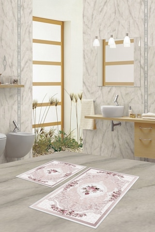 West Home Dijital Baskı Yıkanabilir Kaymaz Taban Salon Halısı Mutfak Halısı Yolluk Ve Banyo Paspası Wh 031 Rose