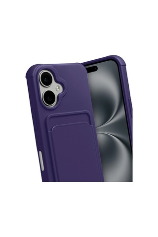Newface - 570 - Apple iPhone Uyumlu 17 Kelvin Kartvizitli Silikon - - Ece-umay - Derin Mor