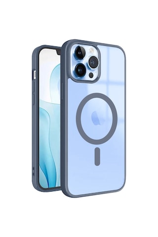 Apple Uyumlu iPhone 13 Pro Max Magsafe Özellikli Renkli Clear Case Kapak