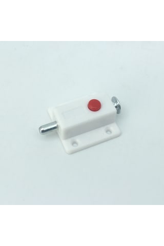 Adet Kapı Sürgülü Kilidi, 2 İnç Plastik Sürgülü Mandallı Anahtarsız Kilit, Düğmeli Beyaz