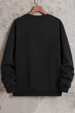 Unisex Beyim Ne Derse O Olur Baskılı Bisiklet Yaka Sweatshirt Siyah