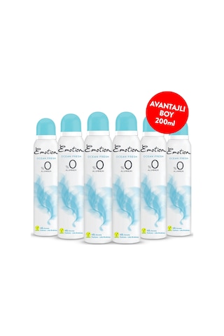 Emotion Ocean Fresh Kadın Sprey Deodorant 6 x 200 ML