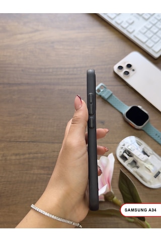 Samsung Galaxy A34 Uyumlu Süper İnce Mat Ultra Thin Silikon Kılıf Siyah