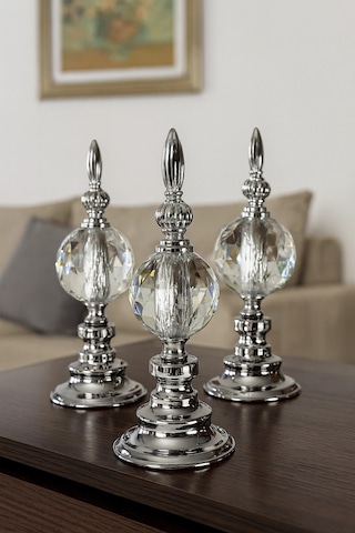 Gümüş Gold Eskitme Antik Prinç Görünümlü Dekoratif Obje 26x9