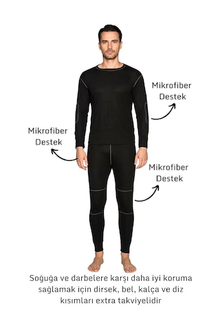 Xmlbayiciniz Active Plus Yetişkin Termal İçlik Set Siyah Xxl Genel