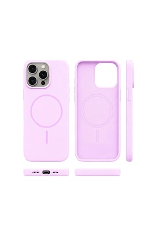 iPhone Uyumlu 14 Pro Max Aura Akıllı Magsafe Animasyonlu Silikon Kılıf Lila