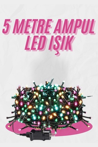 5 Metre Ampul Led Işık Renkli Rgb Çok Renkli Led Aydınlatma 399832