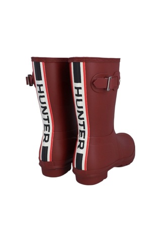 Hunter Orig Short Tri Colour Logo Boot 152 Bordo
