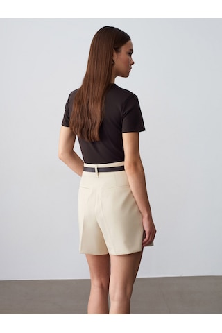 Dilvin 32779 Bisiklet Yaka T-shirt-koyu Kahve Kahverengi