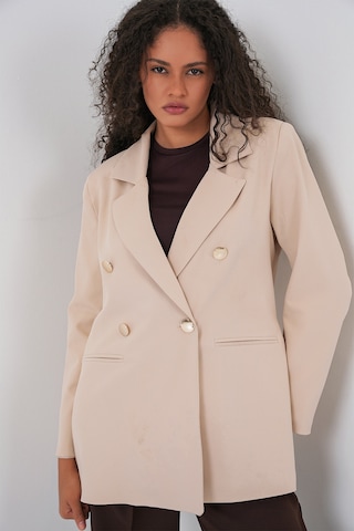 Bigdart Kadın Kruvaze Yaka Blazer Ceket 0722 - Krem