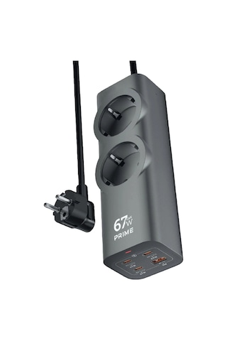 67w 2xac 3xtype-c 1xusb Çıkış Akım Korumalı Çoklu Priz 2200w Güç Hızlı Şarj Destekli Kompakt Tasarım 2 M