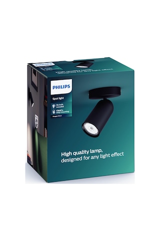 Philips myLiving Pongee Tavan/Duvar Siyah Spot Lamba GU10 Duy (Ampul birlikte verilmez)