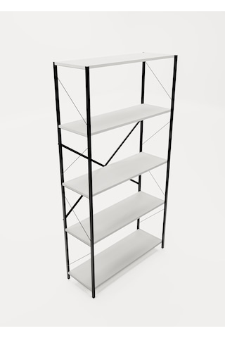 Metal Kitaplık 5 Raflı Ev Ofis Rafı Dosya Kitap Mutfak Rafı Çok Amaçlı Geniş Raflı 180cm Atlantik Çam