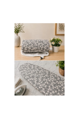Pionny Keçeli Ütü Masası Kılıfı - 55x140 Cm - Zeytin Çok Renkli