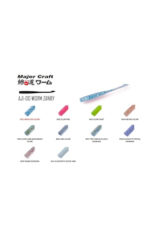 Major Craft Aji-do Worm Zanby Adw-zb 6.35cm 8 Adet Lrf Silikon Yem Glow Pınk