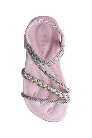 Kız Çocuk Taş Detaylı Sandalet 25y157-1 Pembe