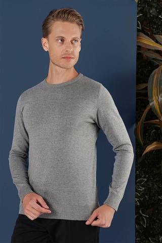 Efor Tr 858 Slim Fit Gri Klasik Triko Gri