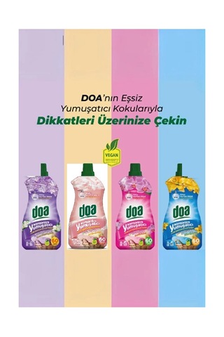 Doa Konsantre Çamaşır Yumuşatıcı Amber Ve Gül 1500 Ml X 4 Adet 4'lü Set