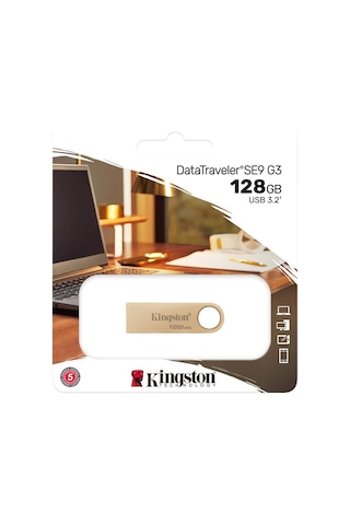Kingston Dtse9g3-128gb 128gb 220mb-s Metal Usb 3.2 Gen 1 Datatraveler Se9 G3 Flash Bellek