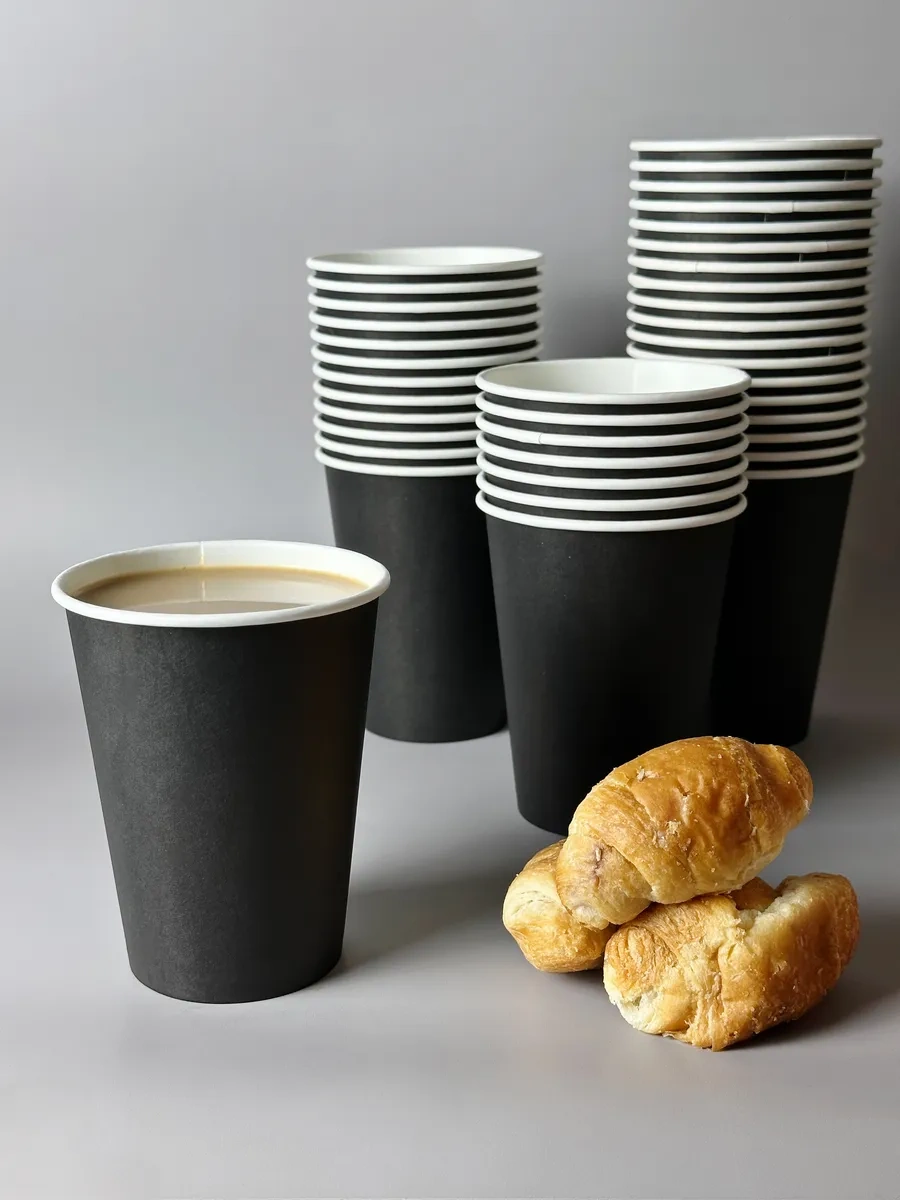 Clever Paper Mavi Kağıttan Tek Kullanımlık Bardaklar 300 Ml 100 Adet 316726318 Siyah